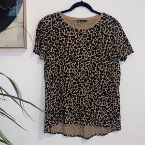 Zara Animal Print Women’s T-Shirt Small